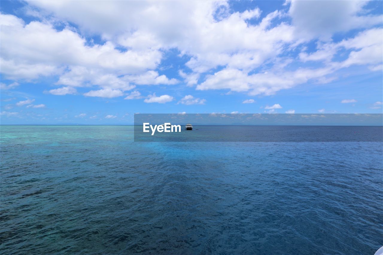 SCENIC VIEW OF BLUE SEA AGAINST CLOUDY SKY