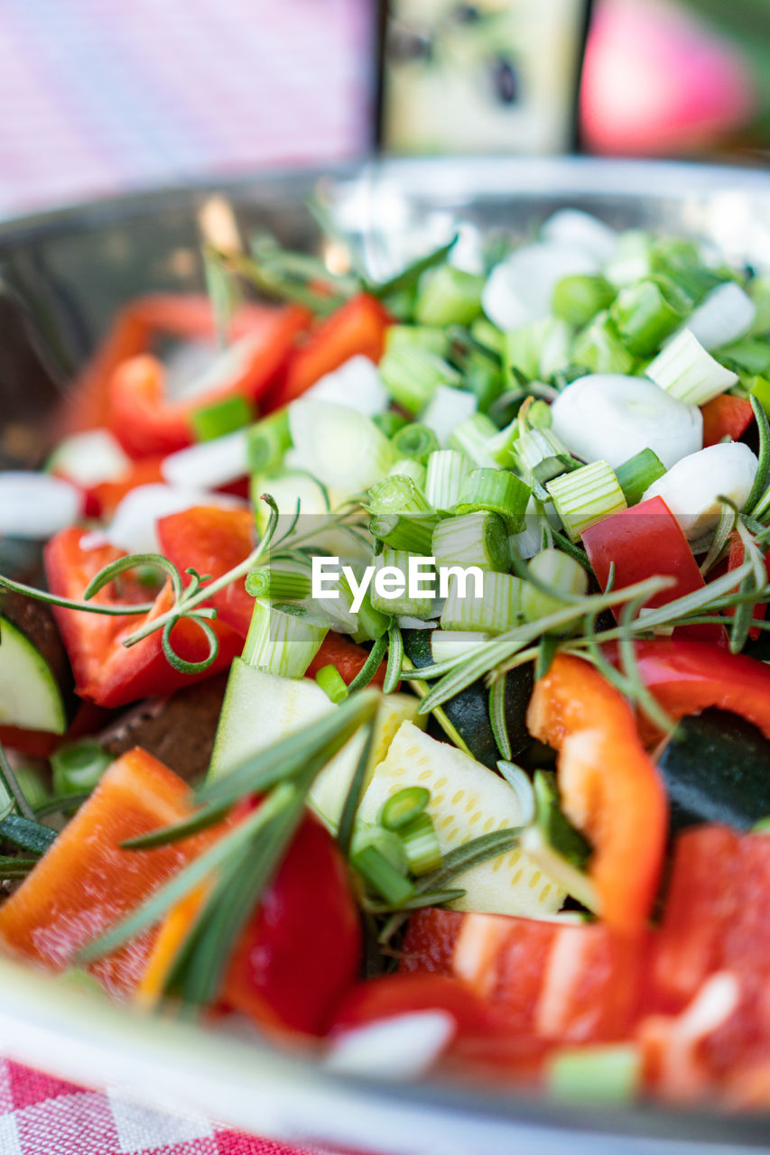 Close-up of salad served in plate