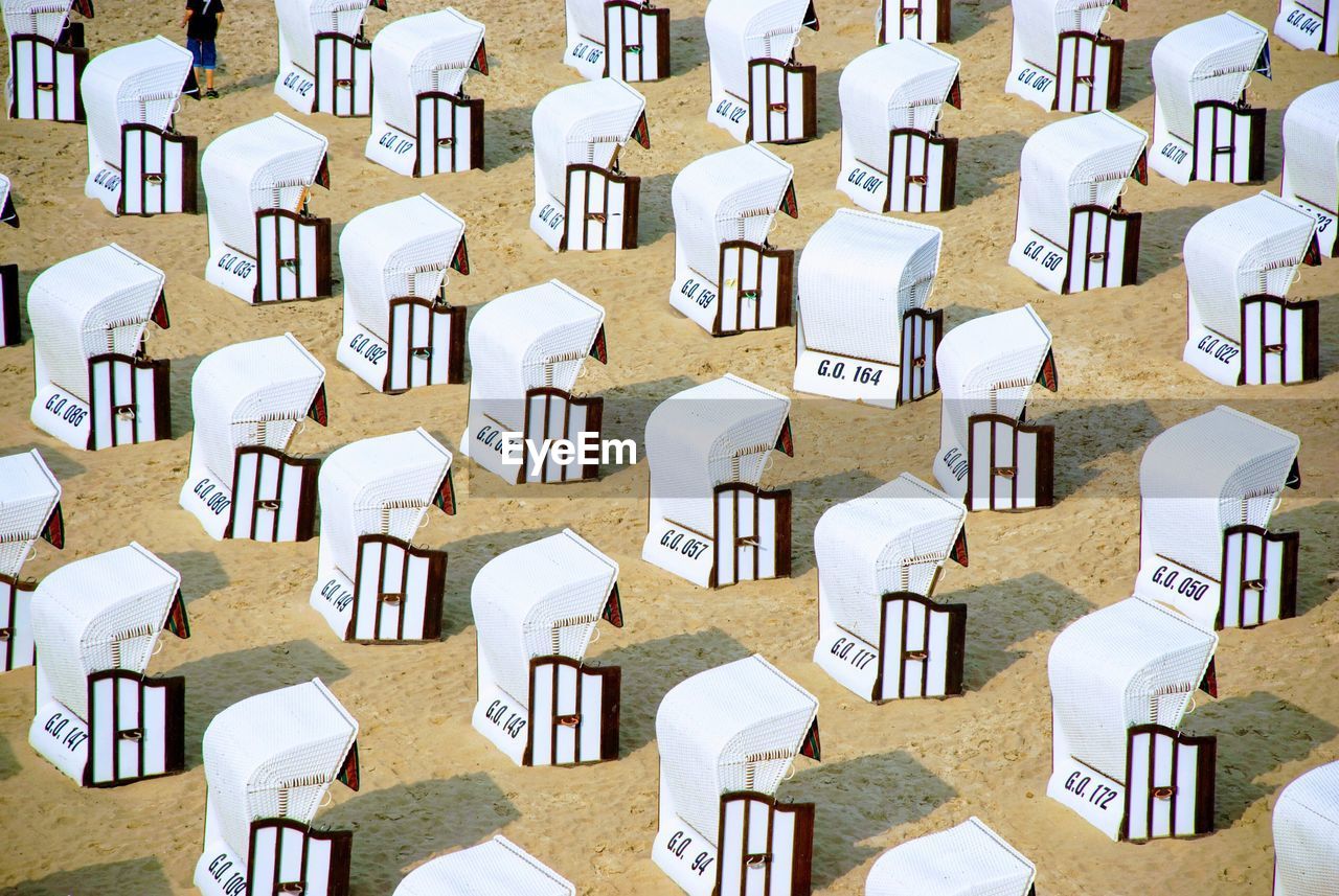 Hooded chairs at beach