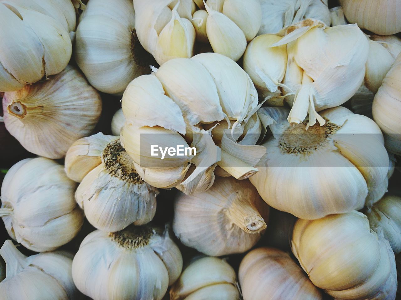 Full frame shot of fresh garlic cloves