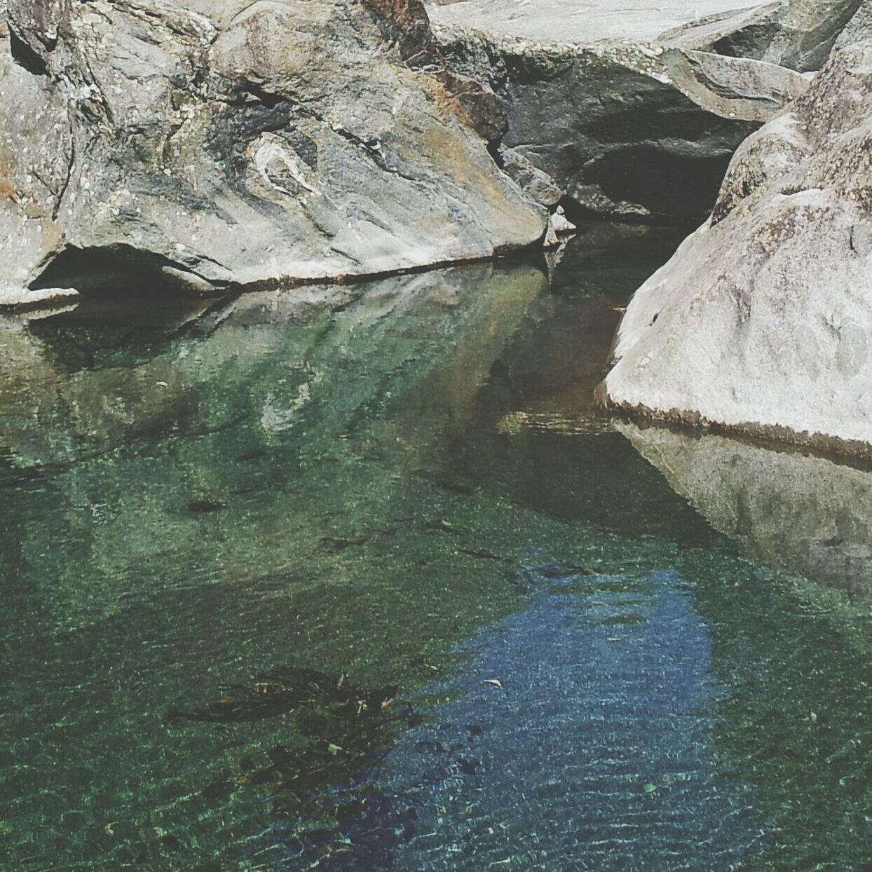 Close-up of rippled water against rocks