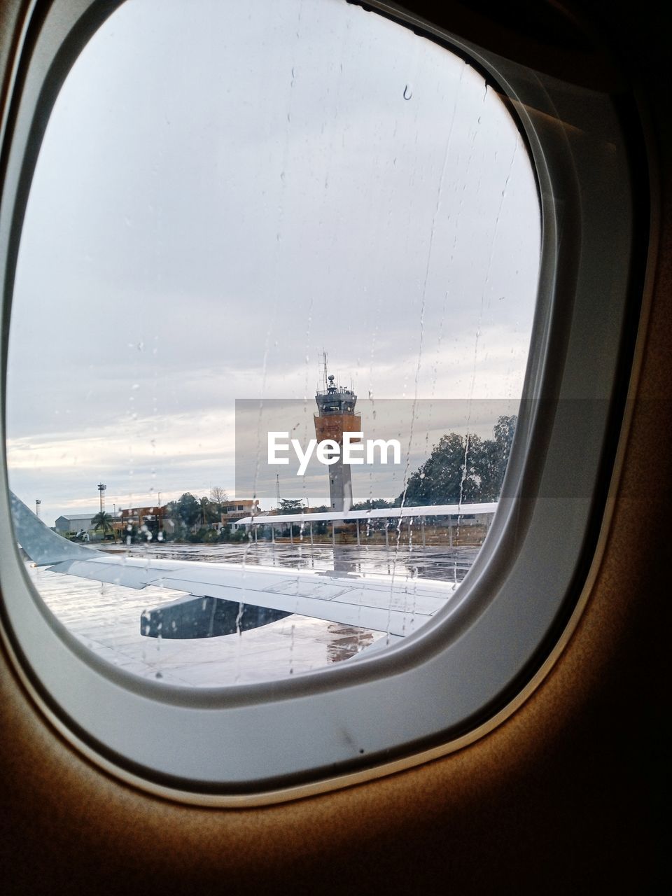 Reflection of sky on glass window