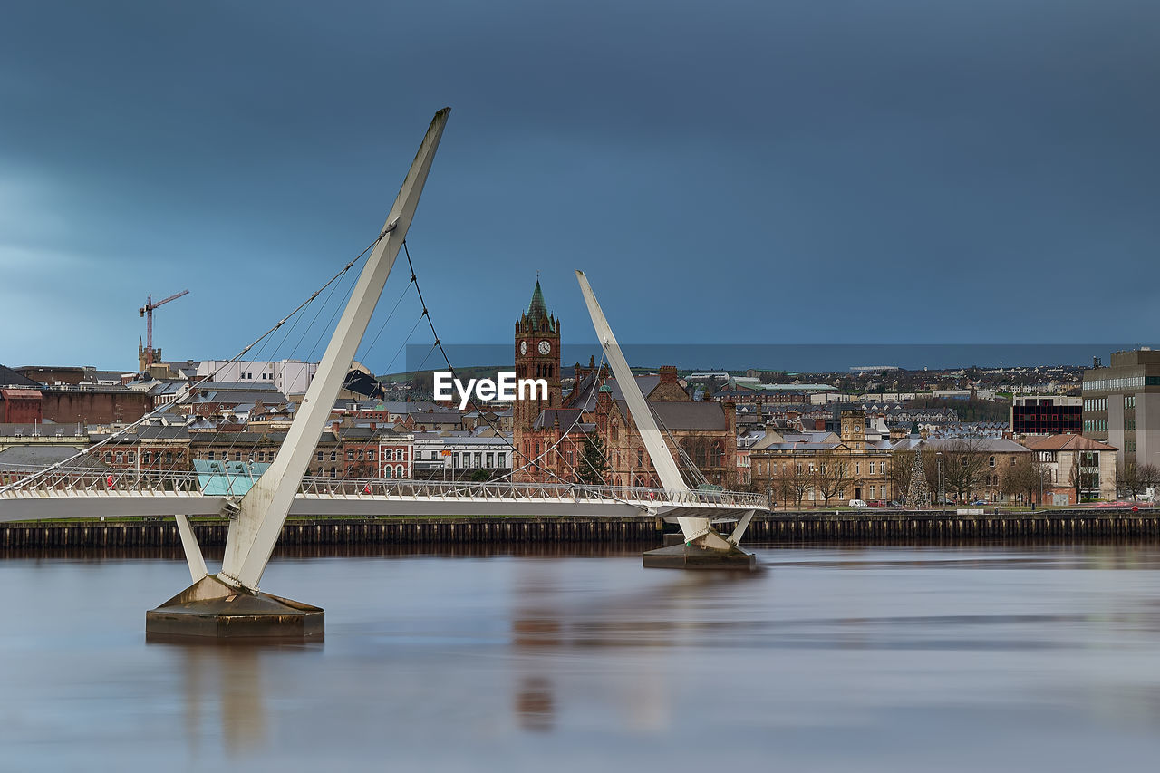 Bridge over river against sky