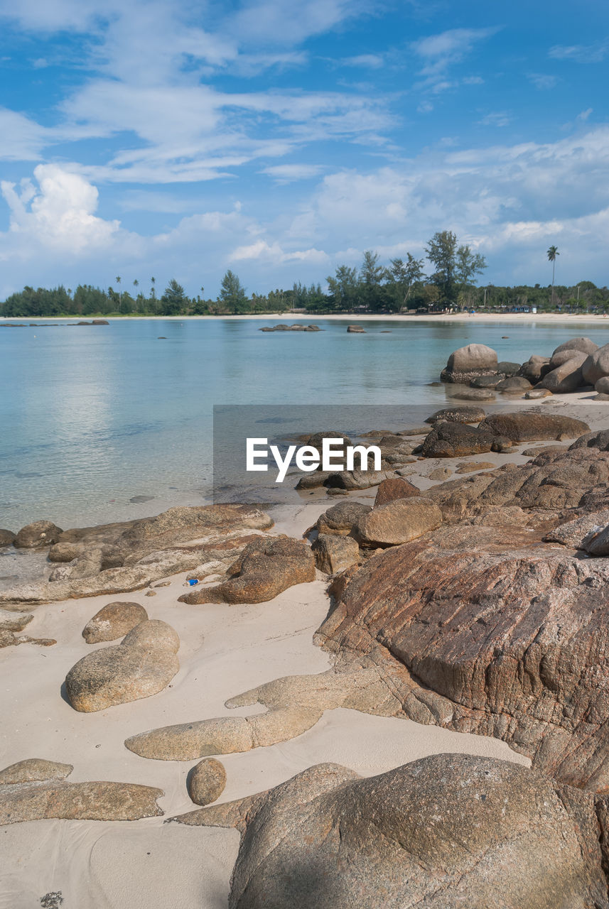 Scenic view of beach against sky