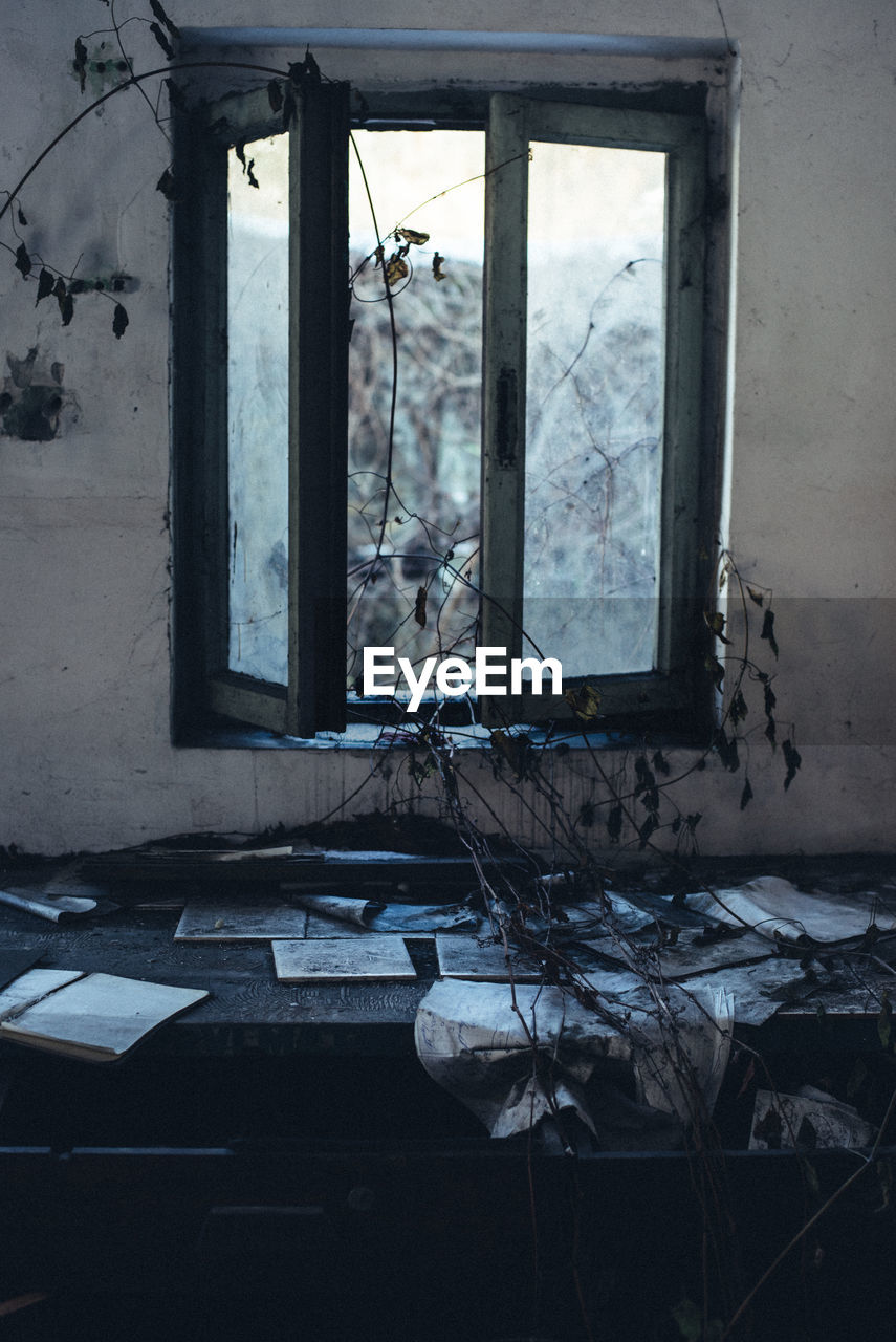 Interior of abandoned house