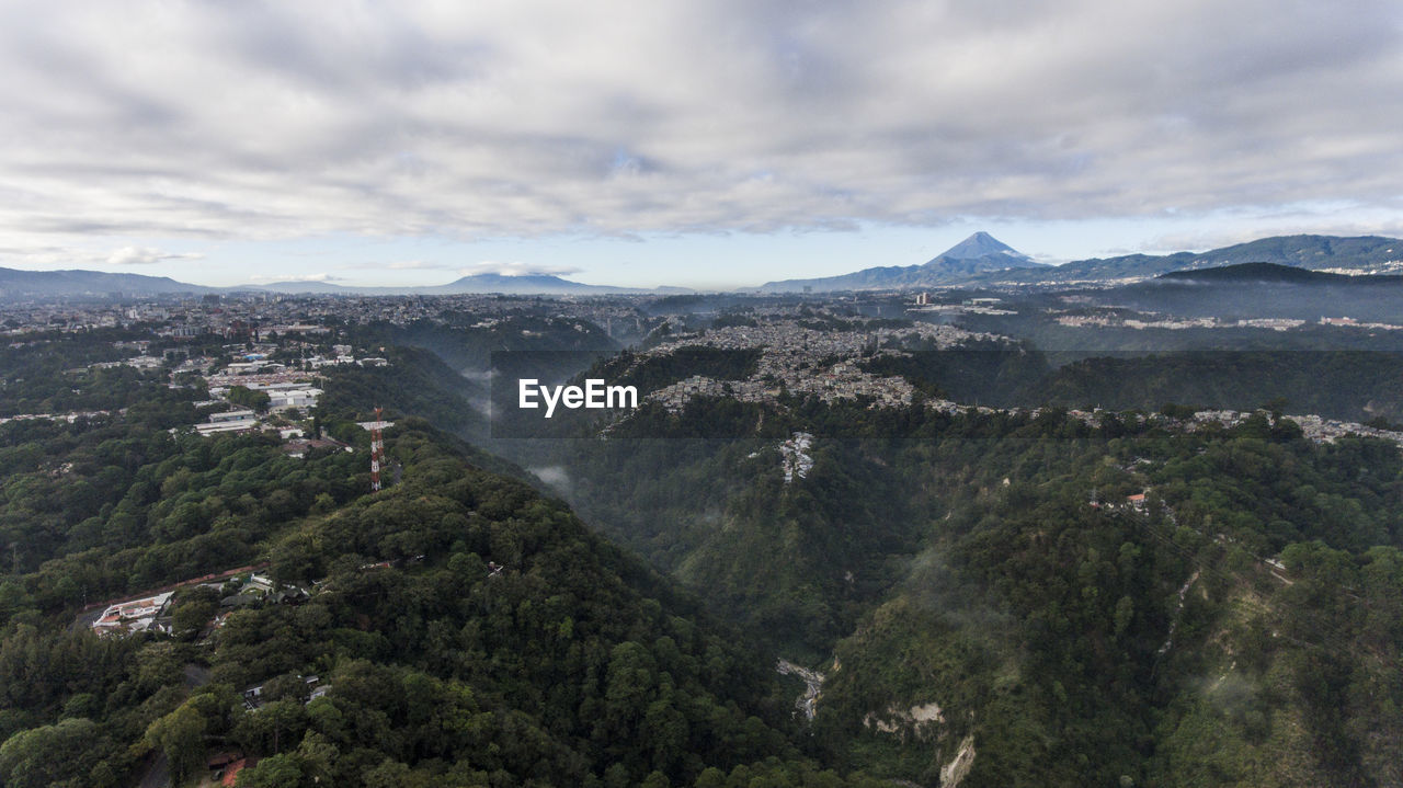 Aerial view of landscape against sky