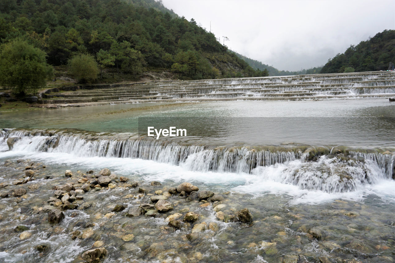 SCENIC VIEW OF SEA BY MOUNTAIN