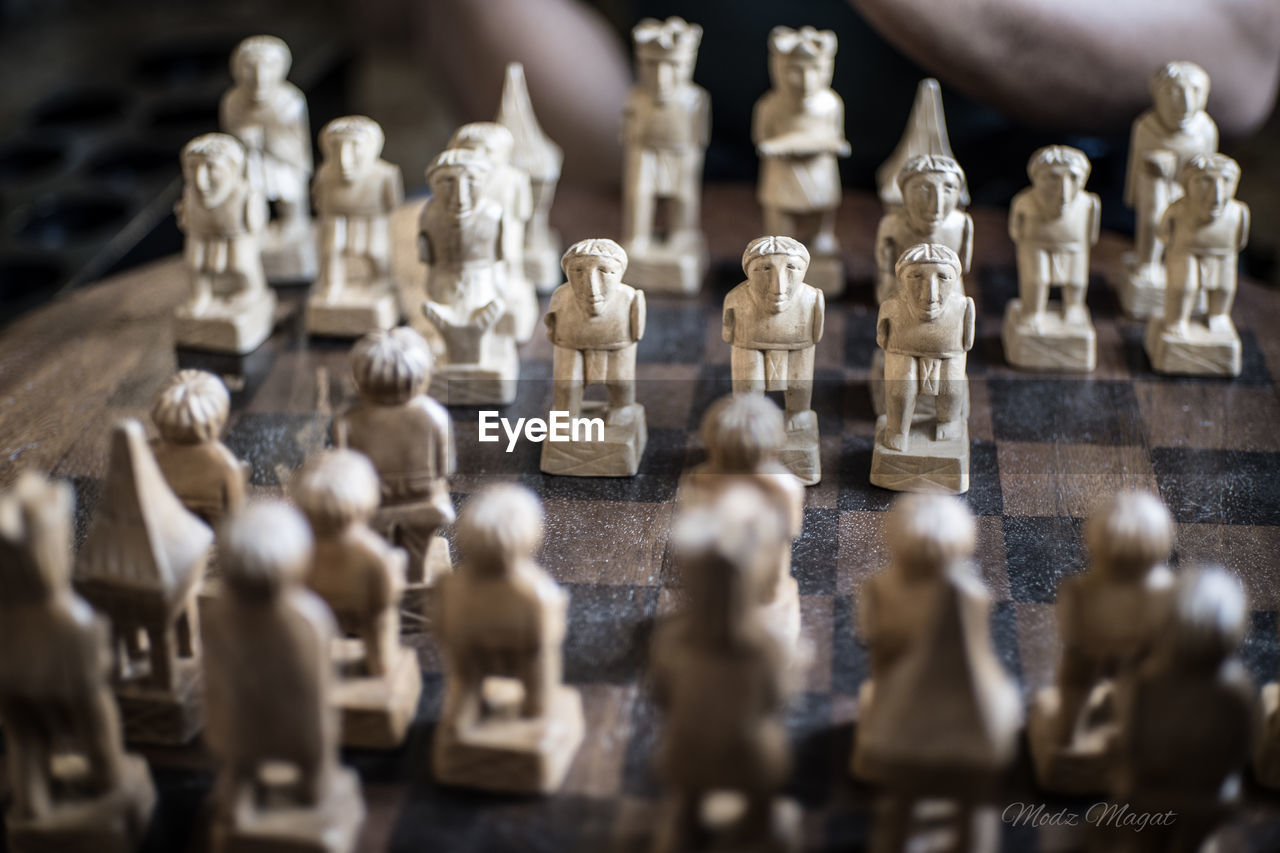 Close-up of chess pieces