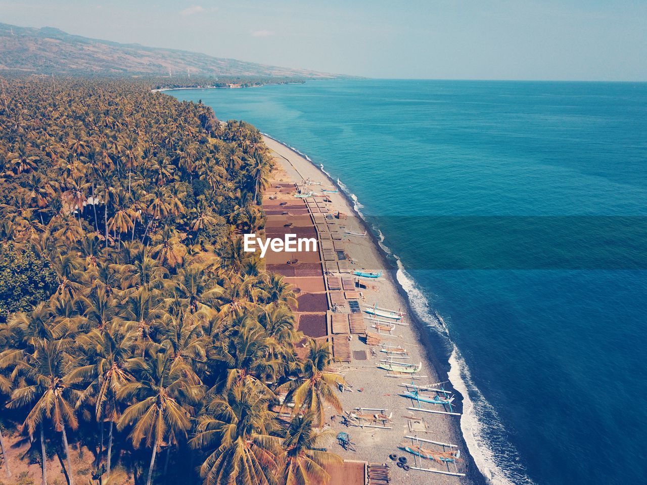 High angle view of sea against sky