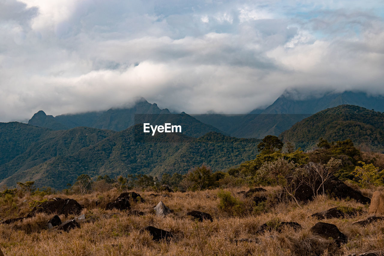 Scenic view of mountains against sky