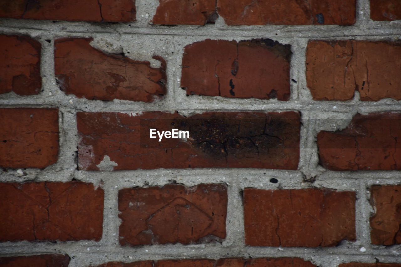 DETAIL SHOT OF BRICK WALL