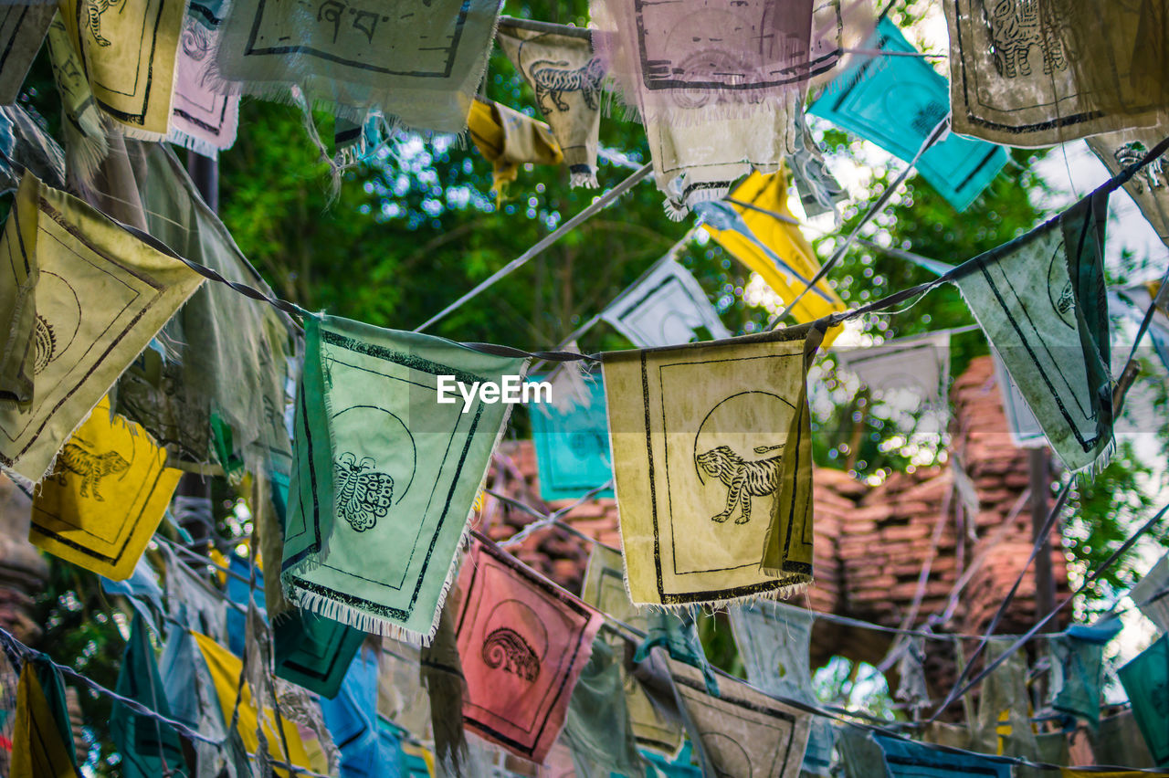 Full frame shot of prayer flags