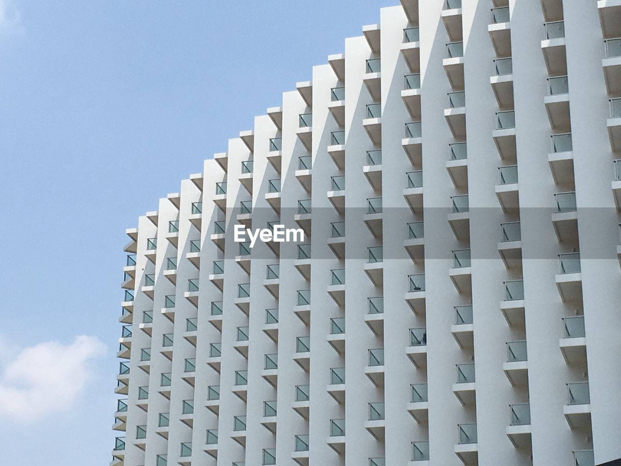 Low angle view of modern building against sky