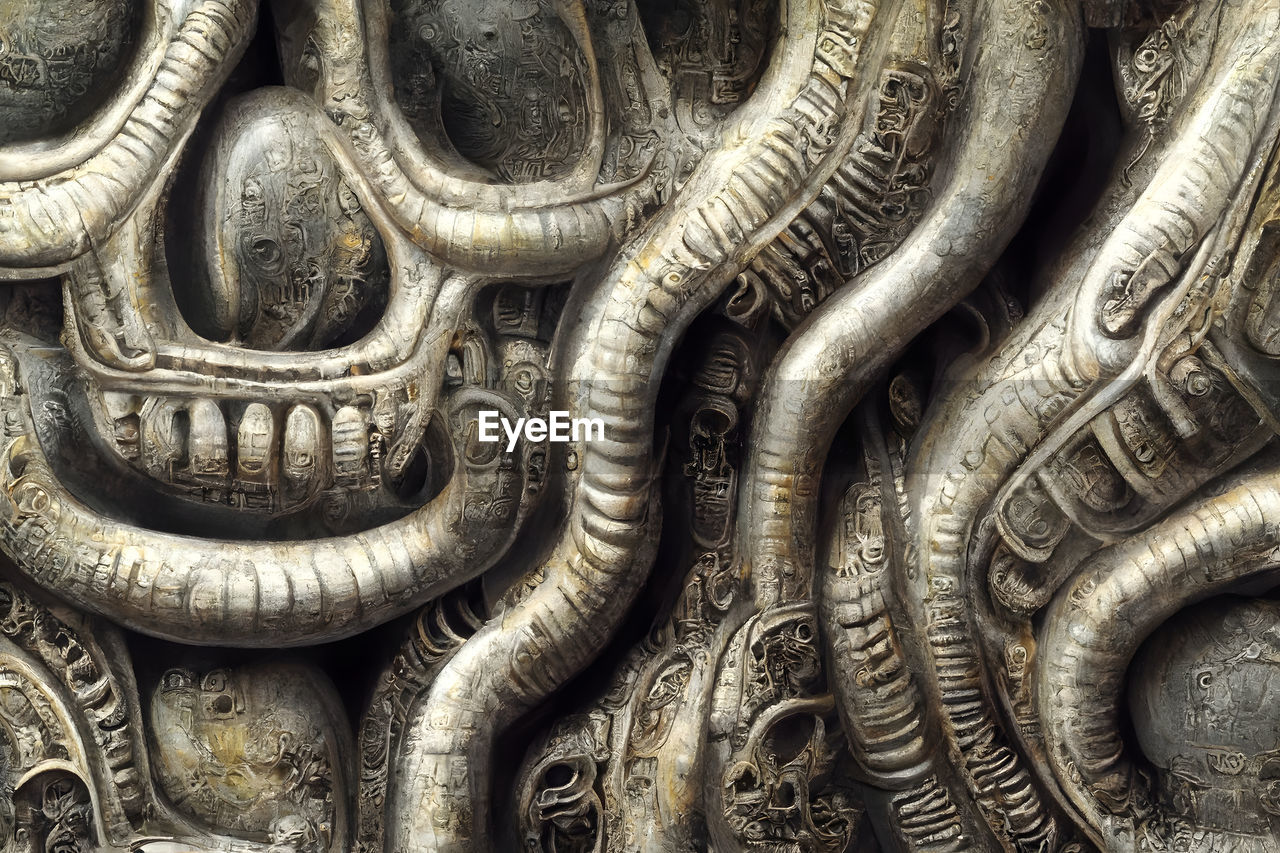 Giger style biomechanics texture and background, neural network generated art