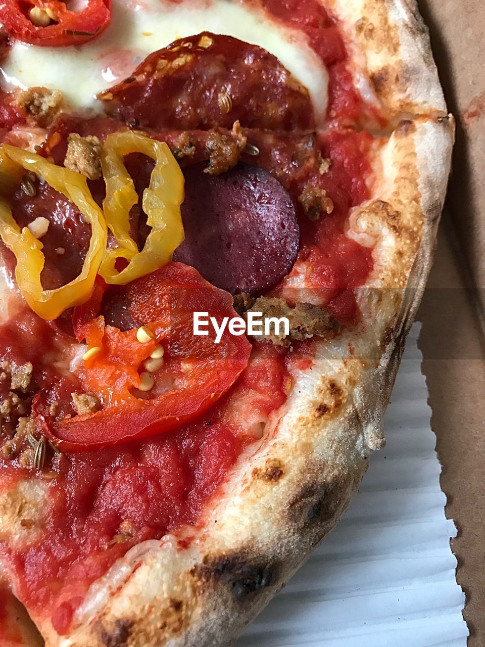 HIGH ANGLE VIEW OF PIZZA
