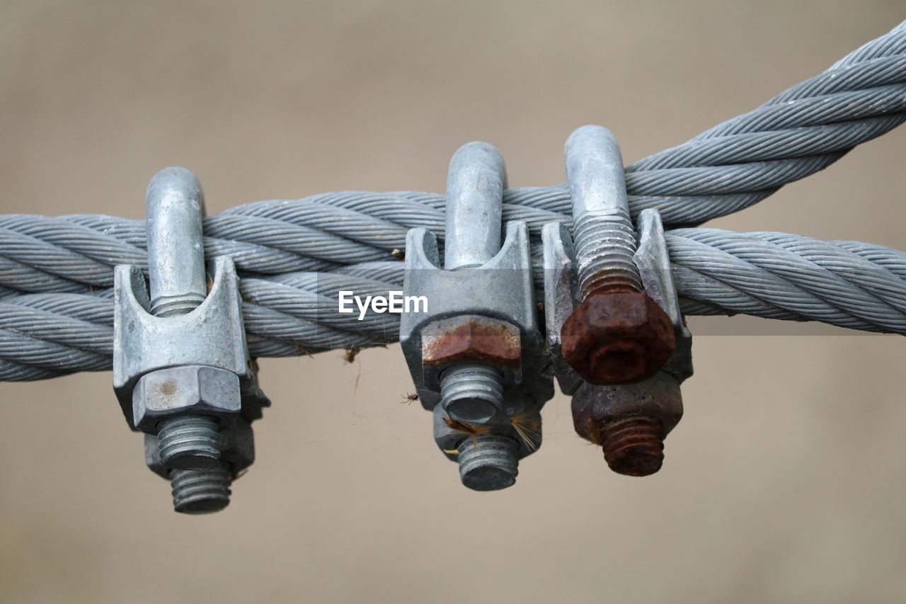 Close-up of metal cables
