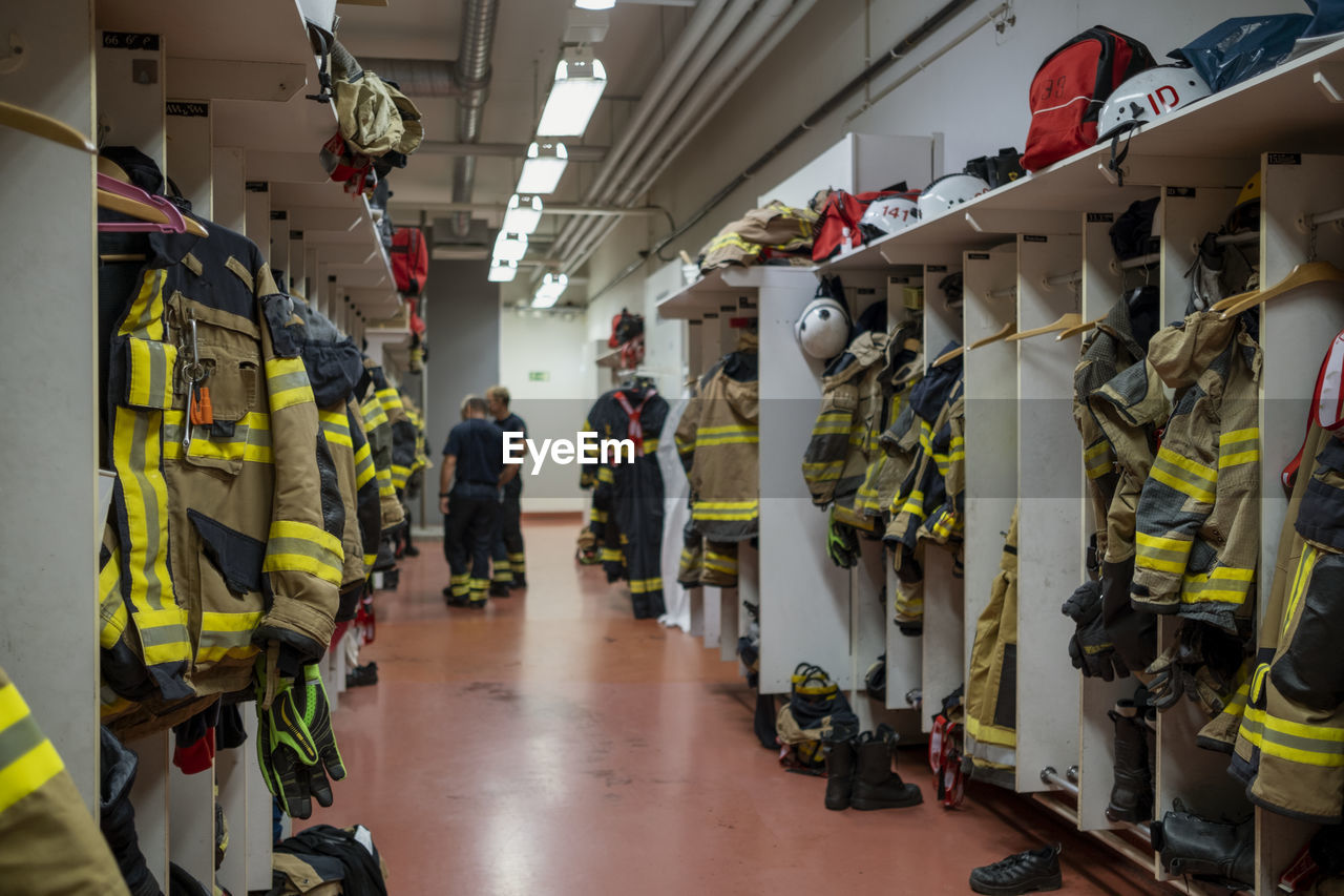 View of firefighters locker