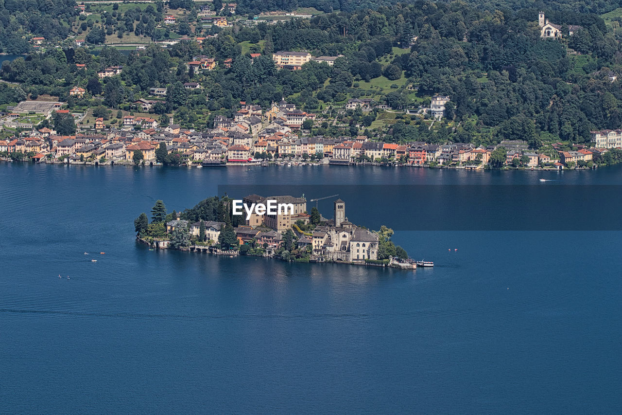 High angle view of san giulio's island