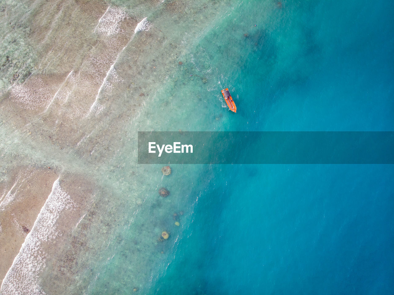 High angle view of sea