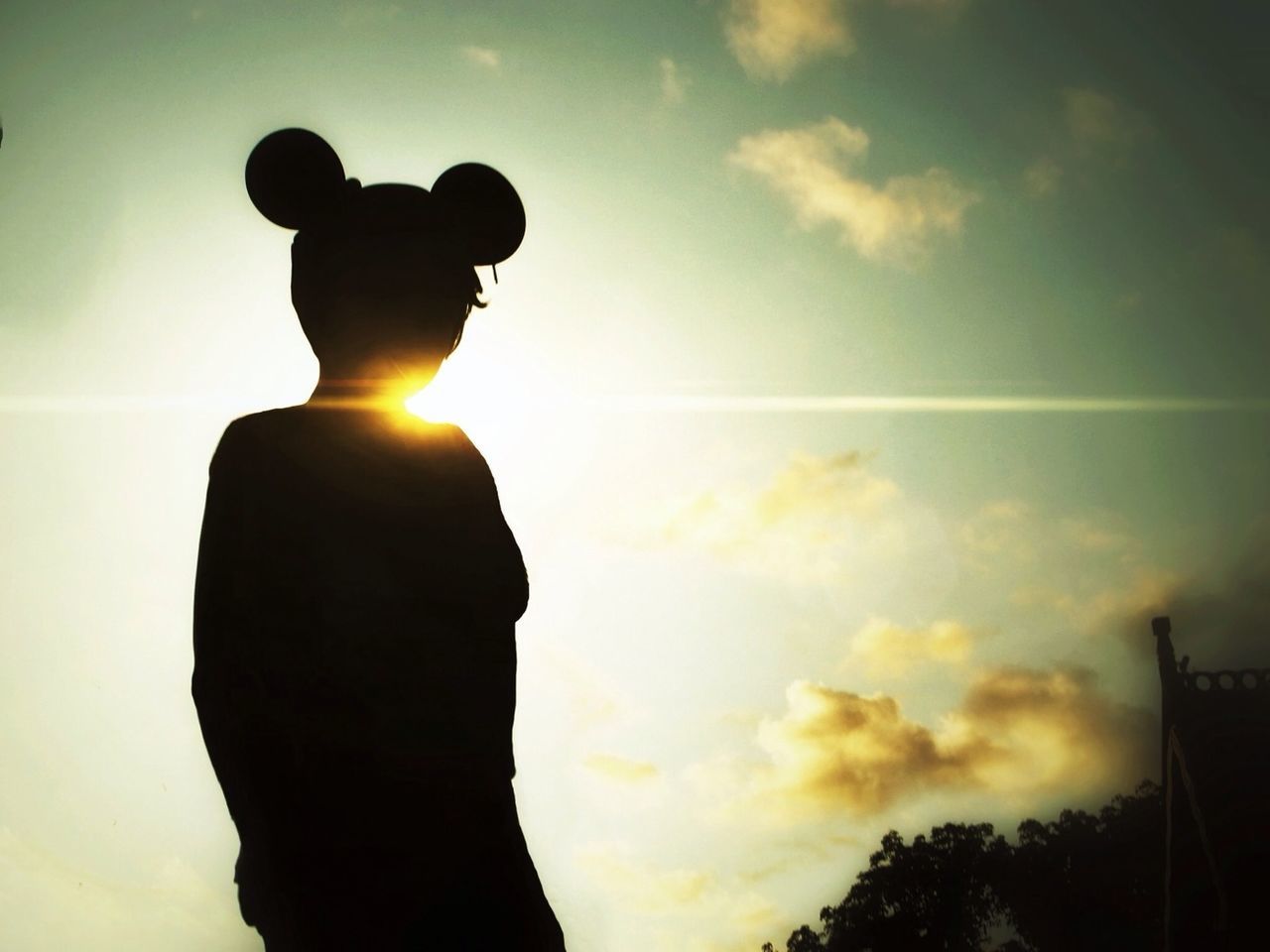 LOW ANGLE VIEW OF SILHOUETTE PEOPLE STANDING ON LANDSCAPE