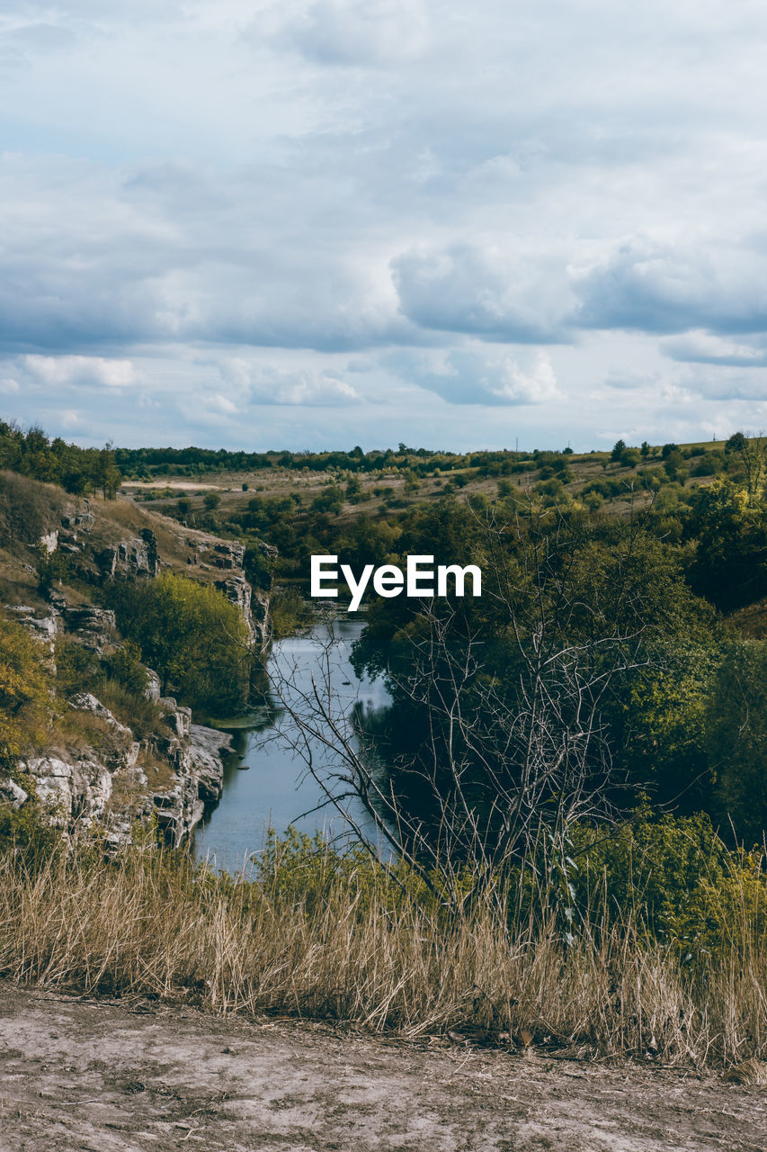 Scenic view of river against sky