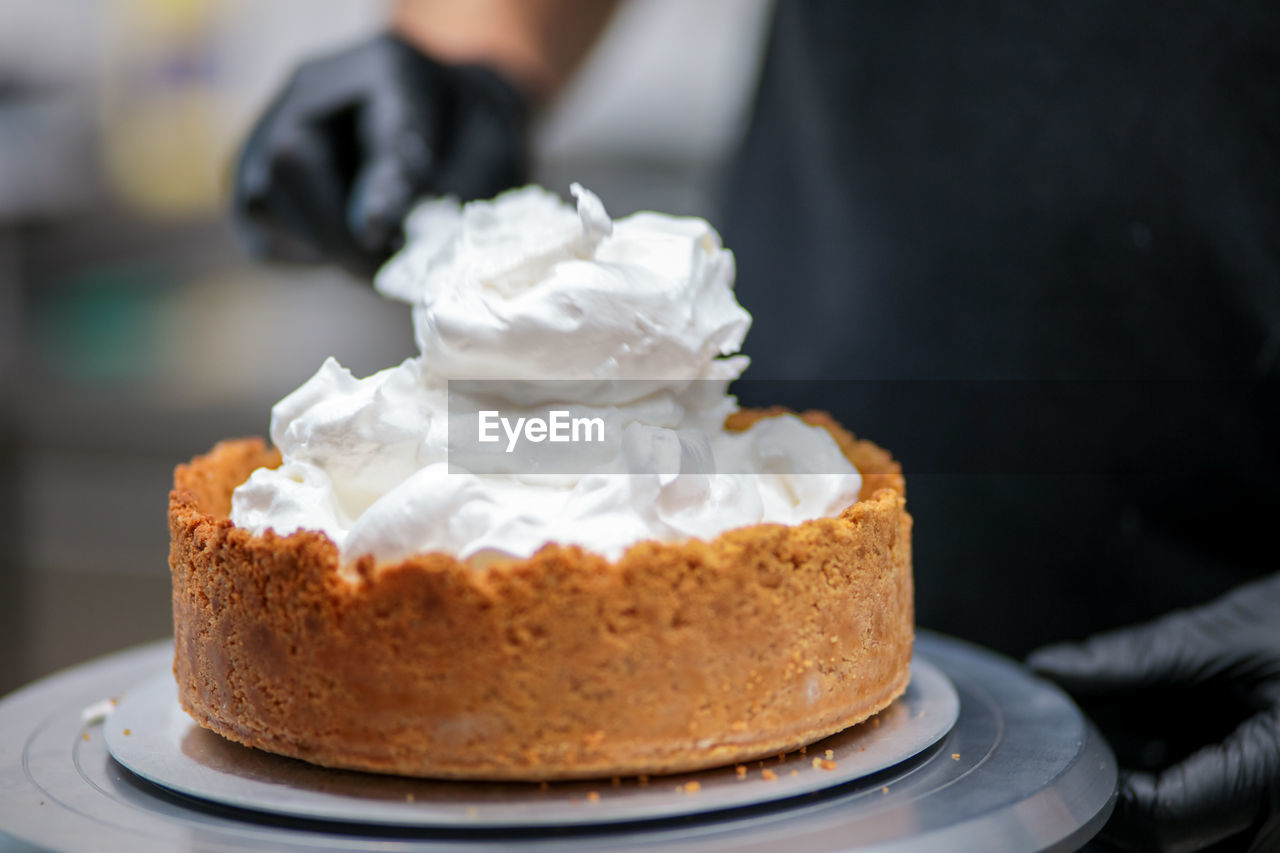 close-up of dessert in plate