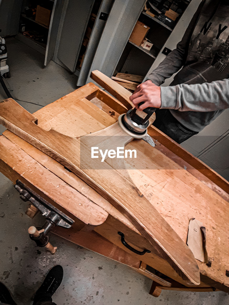 Man working on wood