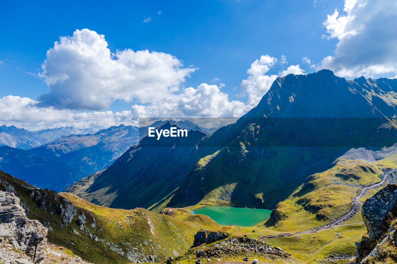 Scenic view of mountains against sky