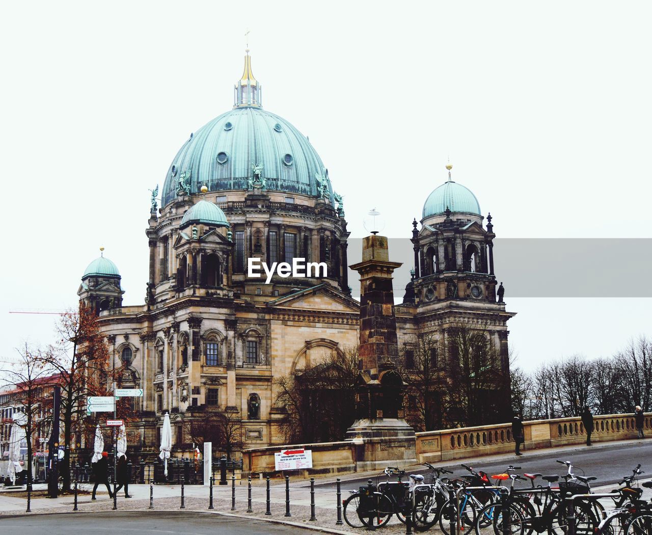 Low angle view of berlin cathedral against clear sky