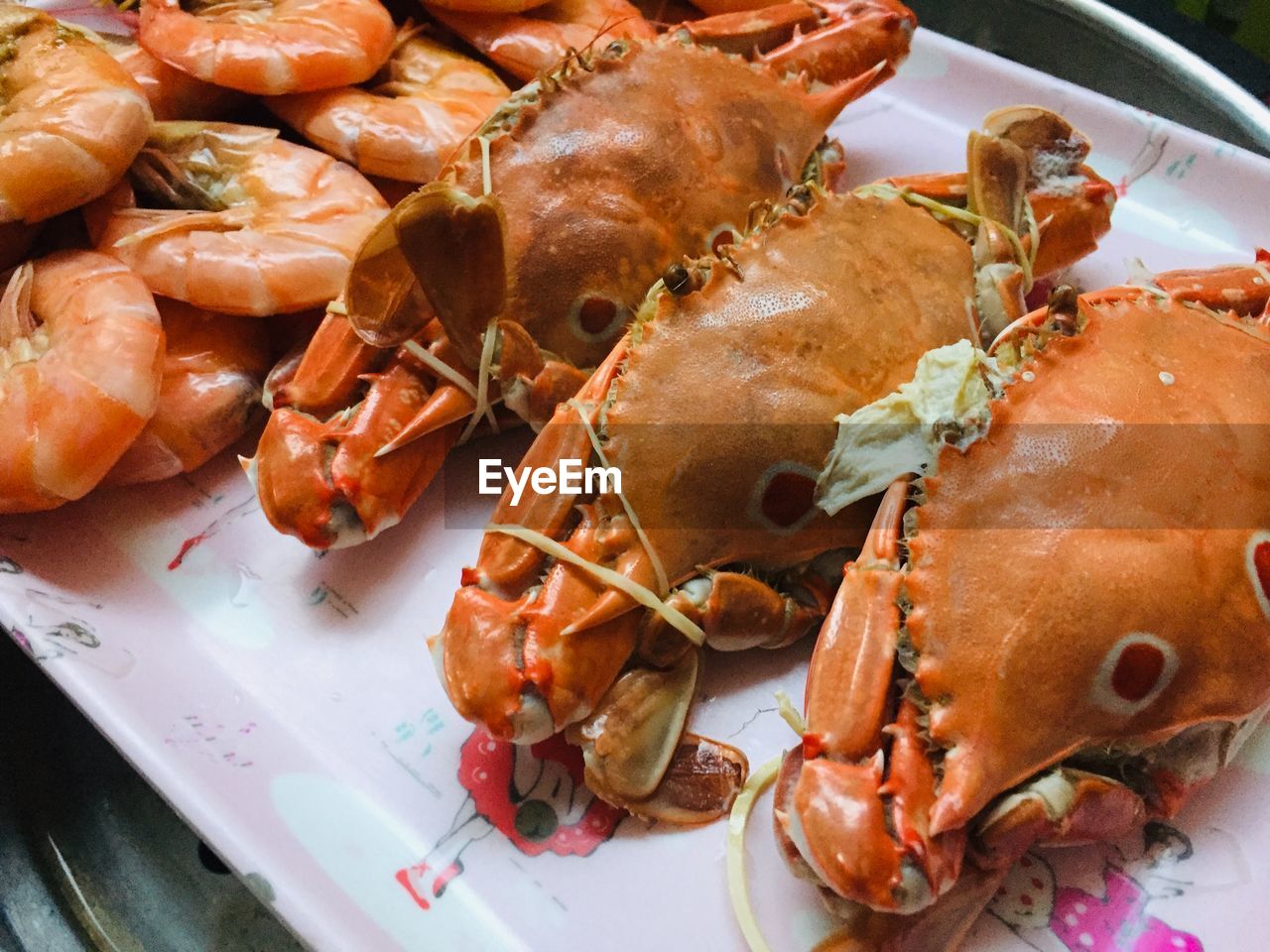 High angle view of meal served in plate