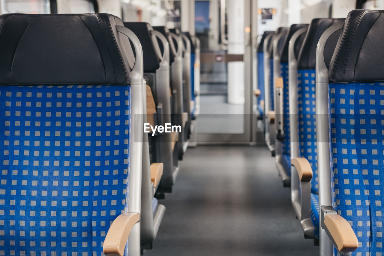 Empty seats in train