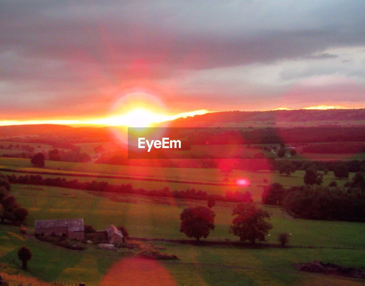 SUNSET OVER FIELD