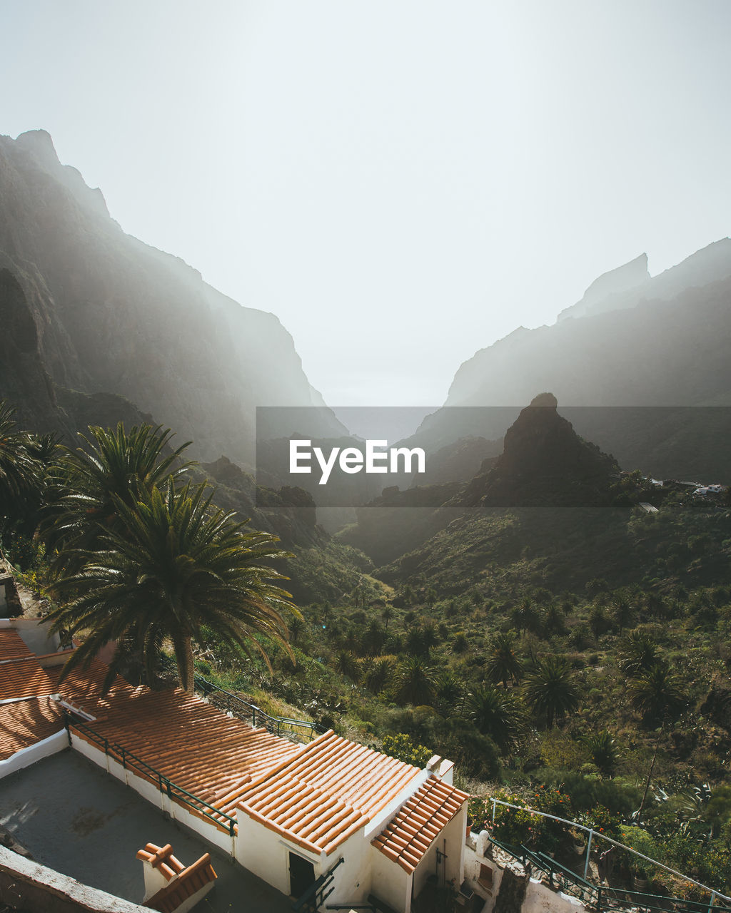 Scenic view of mountains against clear sky