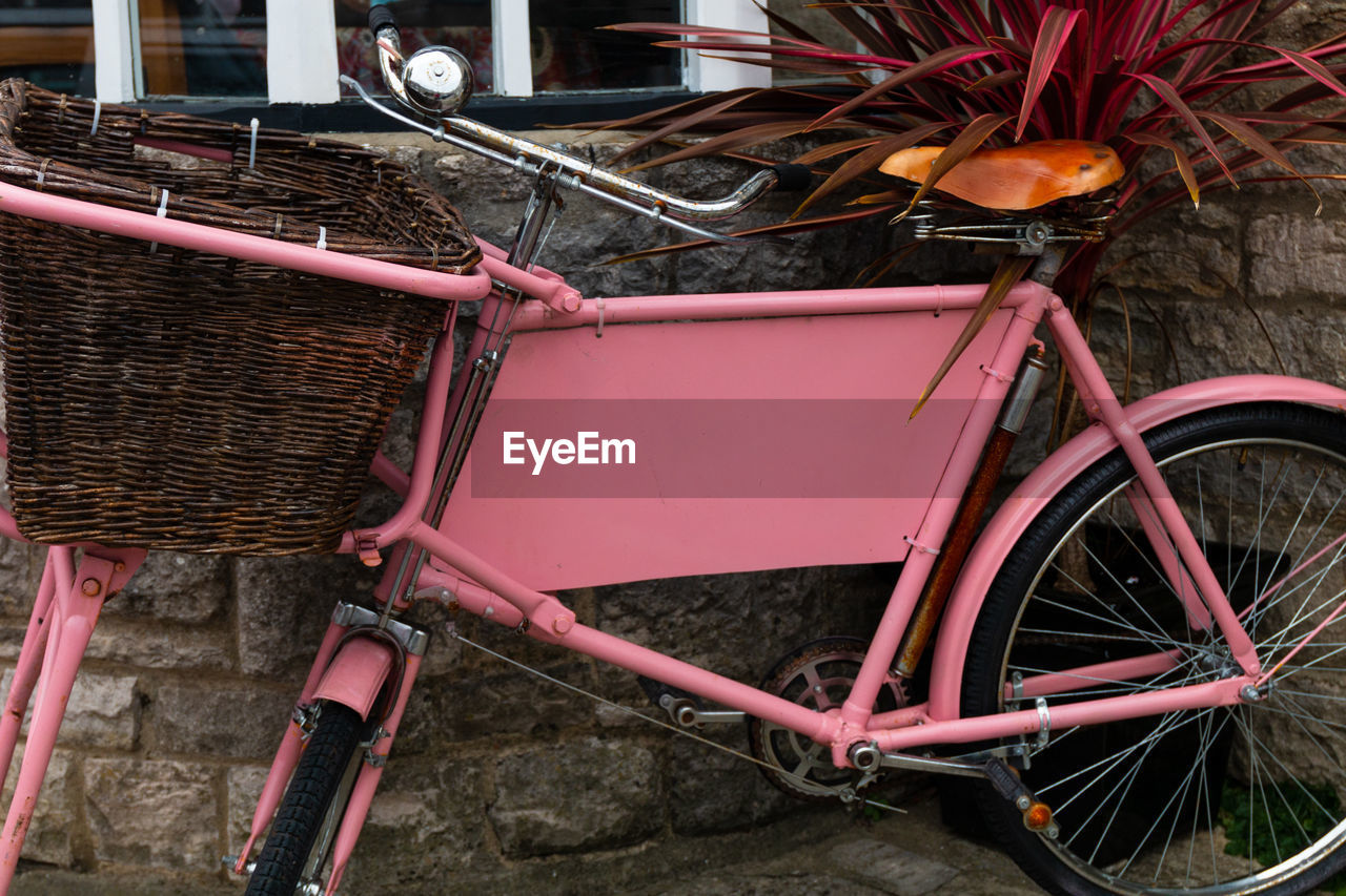 CLOSE-UP OF BICYCLE ON BASKET