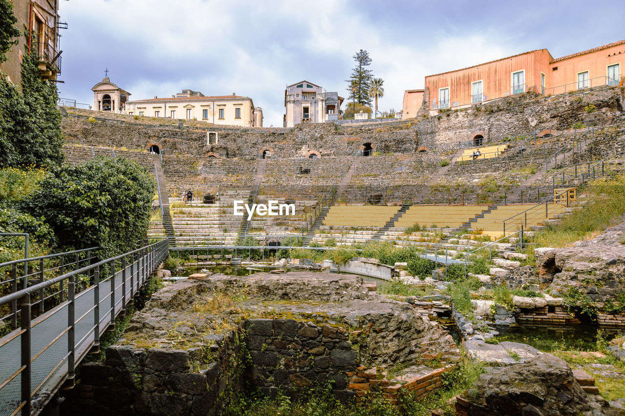 Interior of the roman amphitheatre of catania