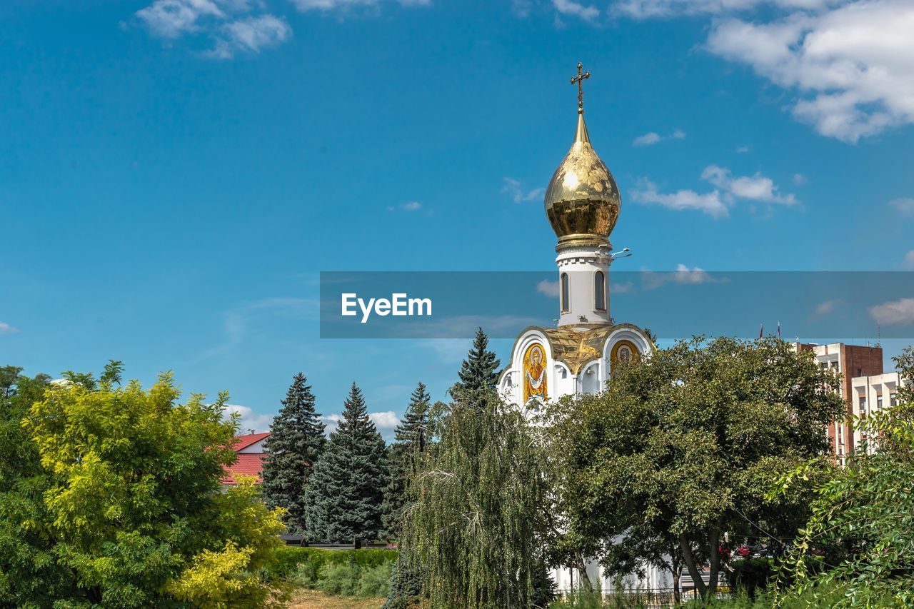 Chapel of st. george the victorious in tiraspol, transnistria or moldova, on a sunny summer day