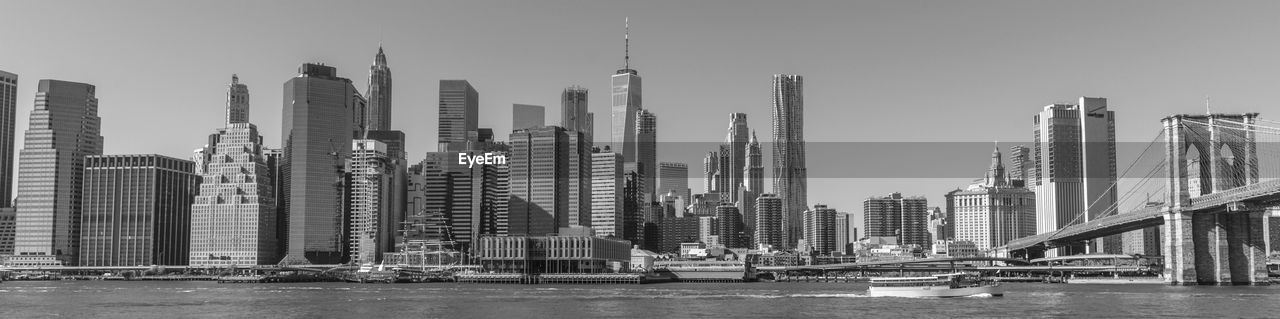 Panoramic view of buildings in city against sky