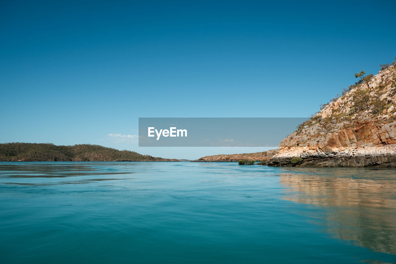 VIEW OF SEA AGAINST CLEAR BLUE SKY