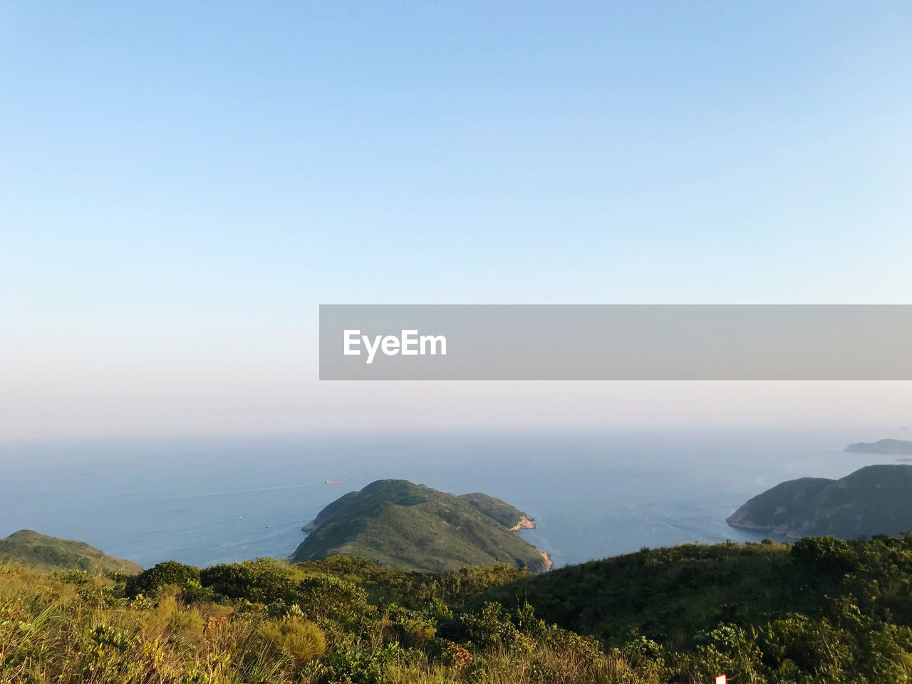 Scenic view of mountain against clear sky