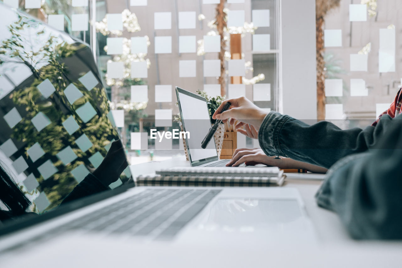 Business person working at desk in office