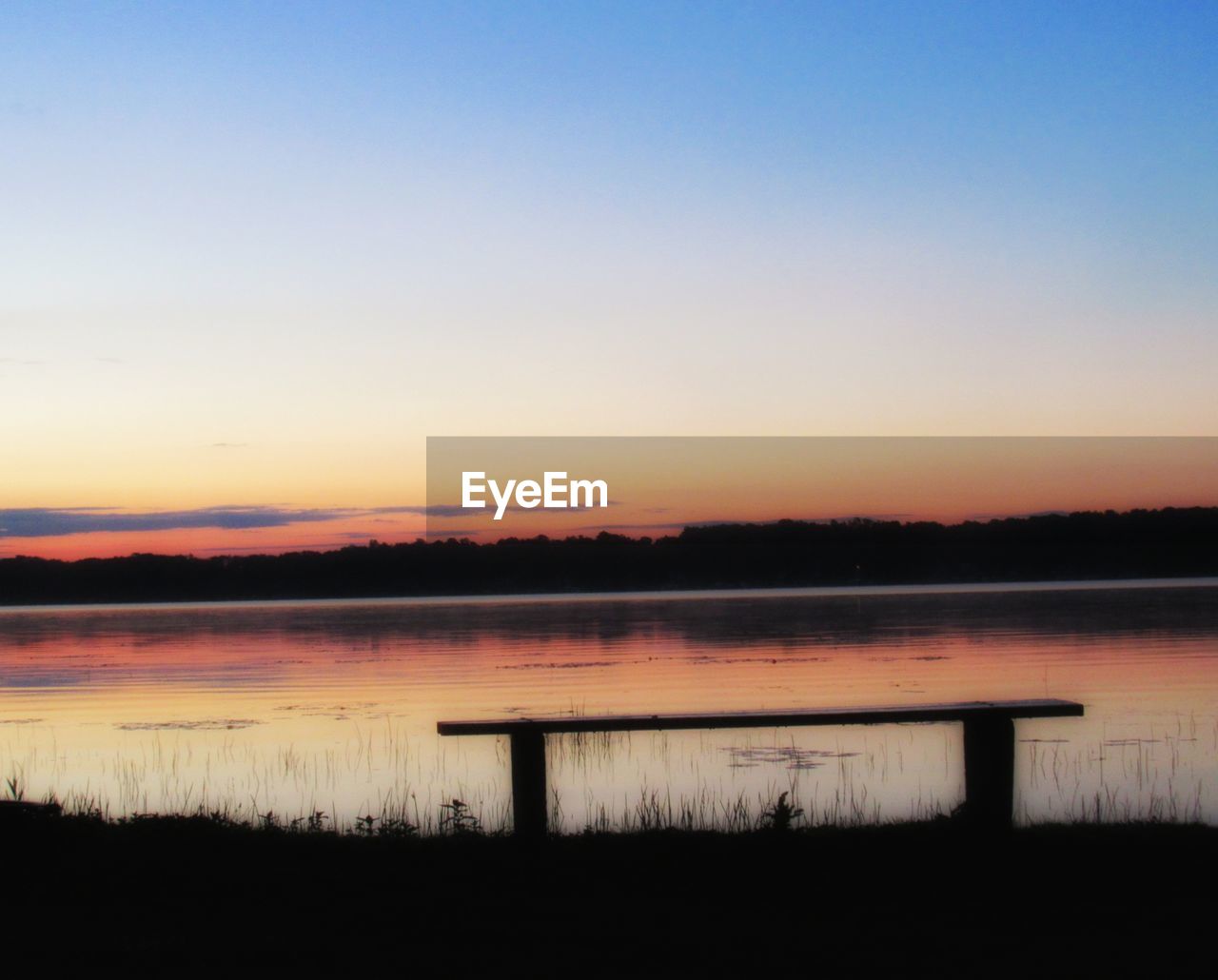 SCENIC VIEW OF LAKE AGAINST CLEAR SKY