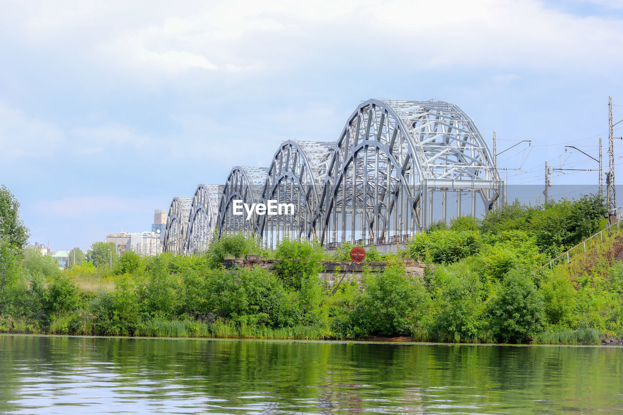 Bridge over river against sky