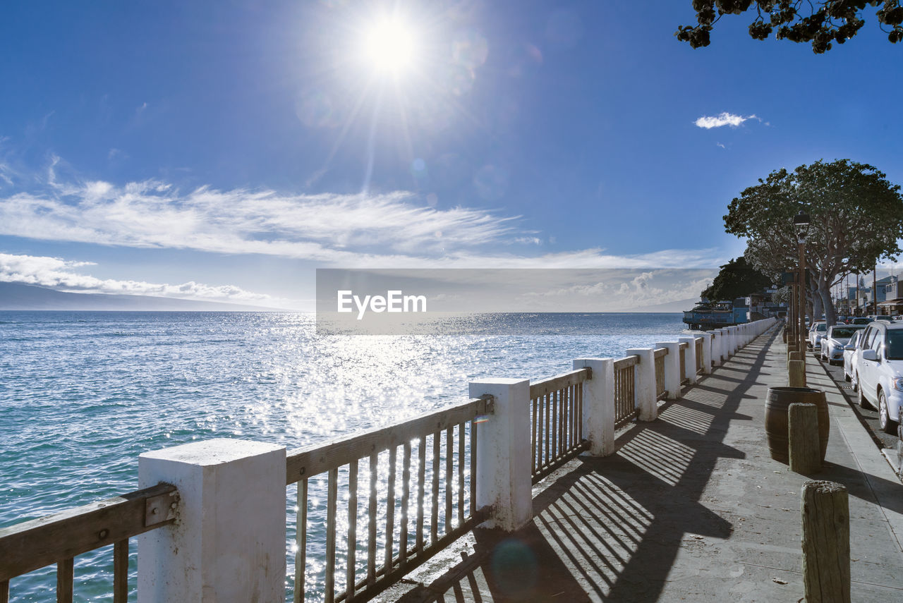 Scenic view of sea against sky on sunny day