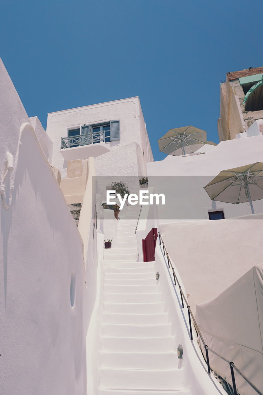 Whitewashed houses and steps in oia