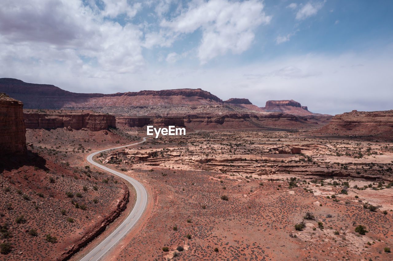 Scenic route 95, utah. aerial photo, travel background