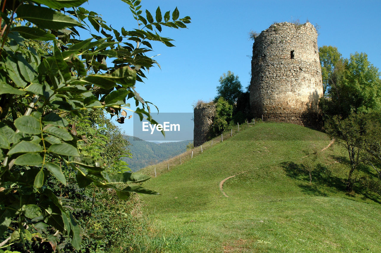 Ruins of bologa, sebesvar medieval fortress, transylvania, romania