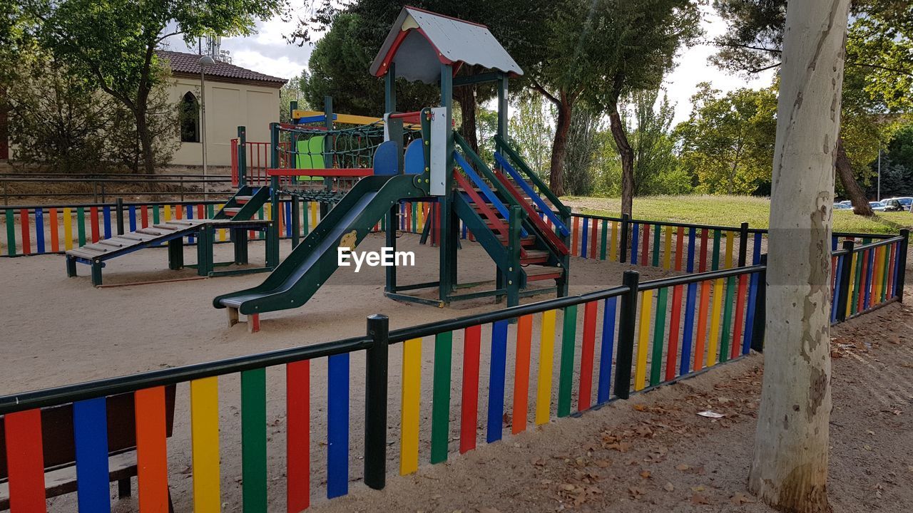 View of playground in park