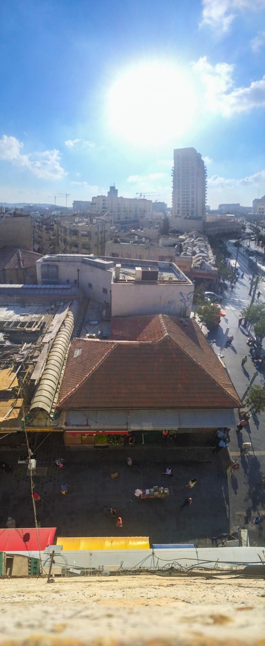 High angle shot of townscape