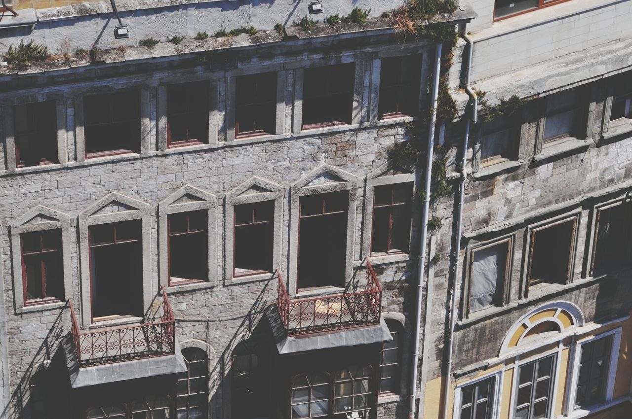 High angle view of old building in city