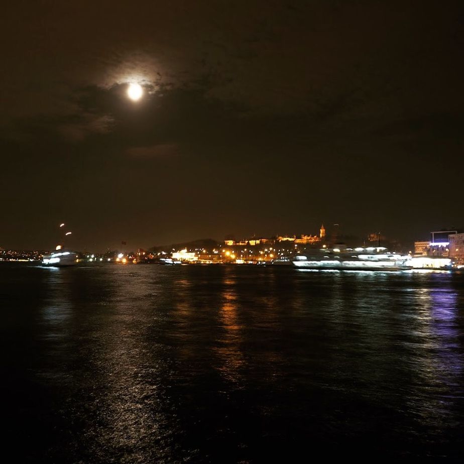 VIEW OF ILLUMINATED CITYSCAPE AT NIGHT